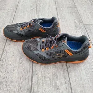 Skechers Men’s GoTrail Water-Repellent Trail Sneakers Gray/Orange Size 10.5 Tackle any altitude in our all-terrain rugged outsoles  main image 3